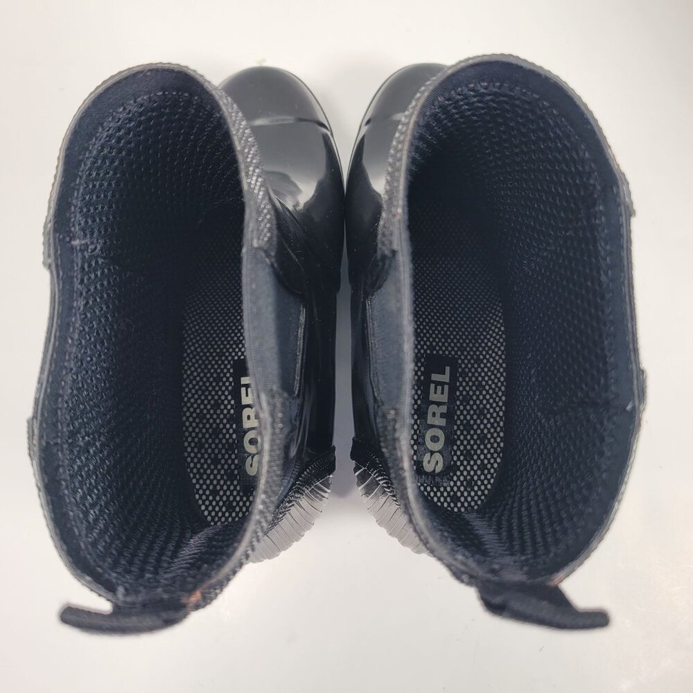 Sorel Women's Black Rubber Wedge Heel Rain Boots NL2526-010 US Size 8.5 - Picture 7 of 10